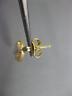 ESTATE .11CT DIAMOND 14K 2 TONE GOLD FILIGREE FLOWER LOVE KNOT HANGING EARRINGS