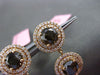 ESTATE LARGE 8.15CT WHITE & CHOCOLATE FANCY DIAMOND 18KT ROSE GOLD 3D EARRINGS