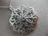 ESTATE LARGE .58CT DIAMOND 14KT YELLOW GOLD 3D FILIGREE FLOWER SNOWFLAKE PENDANT
