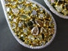 ESTATE 11.29CT WHITE & FANCY YELLOW DIAMOND 18KT TWO TONE GOLD CLIP ON EARRINGS