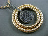 ESTATE LARGE .80CT BLACK DIAMOND 18KT ROSE & BLACK GOLD CIRCULAR ROPE PENDANT