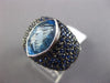 ESTATE LARGE 6.99CT BLUE TOPAZ & SAPPHIRE 18KT WHITE GOLD 3D MARQUISE FUN RING