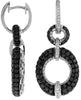 ESTATE 2.90CT WHITE & BLACK DIAMOND 14KT WHITE GOLD 3D CIRCLE OF LIFE EARRINGS