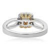 .93CT WHITE & FANCY YELLOW DIAMOND 18K 2 TONE GOLD HALO INFINITY ENGAGEMENT RING
