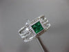 ESTATE WIDE .89CT DIAMOND & AAA EMERALD 14KT WHITE GOLD 3D MULTI ROW SQUARE RING