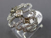 LARGE 1.60CT WHITE & CHOCOLATE FANCY DIAMOND 18KT WHITE GOLD 3D ANNIVERSARY RING