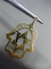 ESTATE LARGE 14KT YELLOW GOLD HANDCRAFTED STAR OF DAVID FLOATING PENDANT #18930