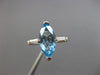 ESTATE 2.25CT DIAMOND & AAA BLUE TOPAZ 14K WHITE GOLD 3D 3 STONE ENGAGEMENT RING