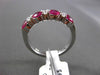 ESTATE WIDE .98CT DIAMOND & RUBY 18K WHITE GOLD WEDDING ANNIVERSARY RING E/F VVS