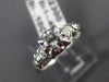 ANTIQUE .50CT OLD MINE DIAMOND 14KT WHITE GOLD FISHTAIL ENGAGEMENT RING #23339