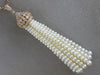 ESTATE EXTRA LARGE 1.50CT DIAMOND & AAA PEARL 18KT ROSE GOLD 3D TASSLE NECKLACE
