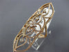 EXTRA LARGE 1.03CT DIAMOND 14KT ROSE GOLD OPEN FILIGREE FLOWER FULL FINGER RING