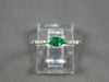 ESTATE .26CT DIAMOND & AAA EMERALD 14K WHITE GOLD 3D ROUND & PEAR SHAPE FUN RING