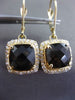 ESTATE LARGE 4.36CTW DIAMOND & AAA SMOKY TOPAZ 14K YELLOW GOLD HANGING EARRINGS