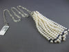 ESTATE LARGE .89CT DIAMOND AAA PEARL & SAPPHIRE 18KT WHITE GOLD TASSLE NECKLACE
