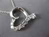 ESTATE .77CT DIAMOND 14K WHITE GOLD 3D CLASSIC OPEN HEART FLOATING PENDANT #3210