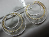 ESTATE LARGE 1.74CT DIAMOND 18K WHITE & YELLOW GOLD ETOILE HOOP CLIP ON EARRINGS