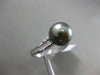 ESTATE LARGE .06CT DIAMOND 14KT WHITE GOLD AAA TAHITIAN PEARL DOUBLE BAND RING