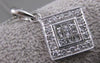 ESTATE PRINCESS DIAMOND SOLITARE 14KT WHITE GOLD FILIGREE SQUARE PENDANT #4240