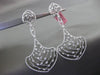 ESTATE EXTRA LARGE 3.10CT DIAMOND 14KT WHITE GOLD OPEN FILIGREE HANGING EARRINGS