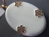 ESTATE LARGE .45CT DIAMOND & AAA WHITE ENAMEL 14KT ROSE GOLD FLOWER LOVE PENDANT