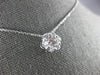 ESTATE LARGE .68CT DIAMOND 14K WHITE GOLD 3D FLOWER FLOATING LOVE PENDANT #26582