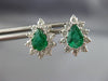 ESTATE 1.9CT DIAMOND & AAA COLOMBIAN EMERALD 14K WHITE GOLD STUD EARRINGS #26077