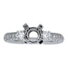 ESTATE LARGE .65CT DIAMOND 18KT WHITE GOLD THREE ROW SEMI MOUNT ENGAGEMENT RING