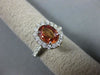 ESTATE 2.71CT DIAMOND & AAA ORANGE SAPPHIRE 18KT WHITE GOLD HALO ENGAGEMENT RING