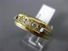 ESTATE WIDE .30CT DIAMOND 14KT WHITE & YELLOW GOLD THREE STONE MEN'S RING #10914
