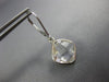 ESTATE AAA CRYSTAL 14KT WHITE GOLD 3D CUSHION CLASSIC BEZEL HANGING EARRINGS