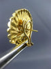 ANTIQUE LARGE 1.0CT ROUND DIAMOND 18KT GOLD CLASSIC SHELL EARRINGS E VVS #2241