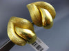 ESTATE LARGE HENRY DUNAY 18K YELLOW GOLD LEAF FLAME HANDCRAFTED CLIP ON EARRINGS