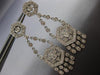 ANTIQUE 3.60CT DIAMOND 14K WHITE GOLD 3D CHANDELIER LOVE HANGING EARRINGS #19067