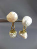 ANTIQUE LARGE PEARLS 14KT YELLOW GOLD CLASSIC BAROQUE DOUBLE SIDED CUFFLINK