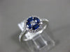 ESTATE .74CT DIAMOND & AAA SAPPHIRE 18KT WHITE GOLD CIRCULAR FLOWER PROMISE RING