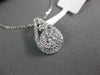 ESTATE .63CT DIAMOND 18K WHITE GOLD 3D CLASSIC FLOWER TEAR DROP FLOATING PENDANT