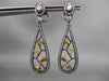 ANTIQUE 2.55CT FANCY DIAMOND 18K MULTI COLOR GOLD ETOILE HANGING DROP EARRINGS