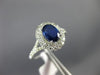 ESTATE 1.50CT DIAMOND & AAA SAPPHIRE 14KT WHITE GOLD DOUBLE HALO ENGAGEMENT RING