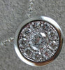 ESTATE LARGE .33CT DIAMOND 14KT WHITE GOLD ROUND CLUSTER BEZEL SOLITAIRE PENDANT