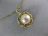 ANTIQUE AAA SOUTH SEA PEARL 14KT YELLOW GOLD 3D OPEN FILIGREE PENDANT #20535