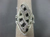 ESTATE EXTRA LARGE 2.72CT WHITE & BLACK DIAMOND 14KT WHITE GOLD 3D COCKTAIL RING