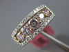 ESTATE WIDE 1.25CT DIAMOND 18K 2 TONE GOLD 5 STONE HALO WEDDING ANNIVERSARY RING