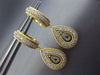 ESTATE .36CT DIAMOND 14KT WHITE & YELLOW GOLD TEAR DROP ROPE HANGING EARRINGS