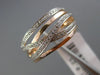 ESTATE .23CT DIAMOND 14KT WHITE & ROSE GOLD 3D MULTI ROW CRISS CROSS LOVE RING