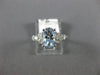 ESTATE 1.42CT DIAMOND & AAA OVAL CUT AQUAMARINE 14KT WHITE GOLD ENGAGEMENT RING
