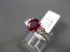 ESTATE 2.17CT DIAMOND & EXTRA FACET RUBY 18KT WHITE GOLD 3 STONE ENGAGEMENT RING