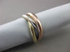 ESTATE 14KT TRI COLOR GOLD CLASSIC TRINITY WEDDING ANNIVERSARY RING 9mm #23559