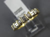 ESTATE 1.25CT ROUND & BAGUETTE DIAMOND 14KT YELLOW GOLD WEDDING ANNIVERSARY RING