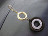 ESTATE LARGE .32CT DIAMOND 14K WHITE YELLOW & BROWN GOLD CIRCLE HANGING EARRINGS